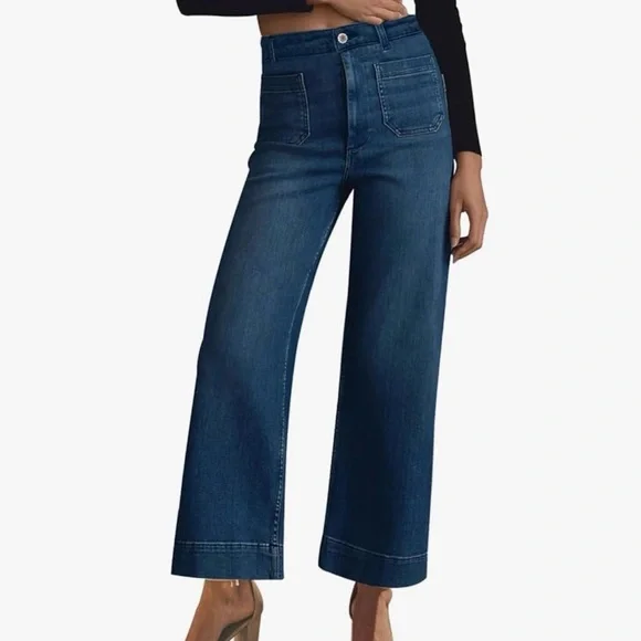 Classic Blue Wide-Leg Women Jeans - Picture 2 of 4